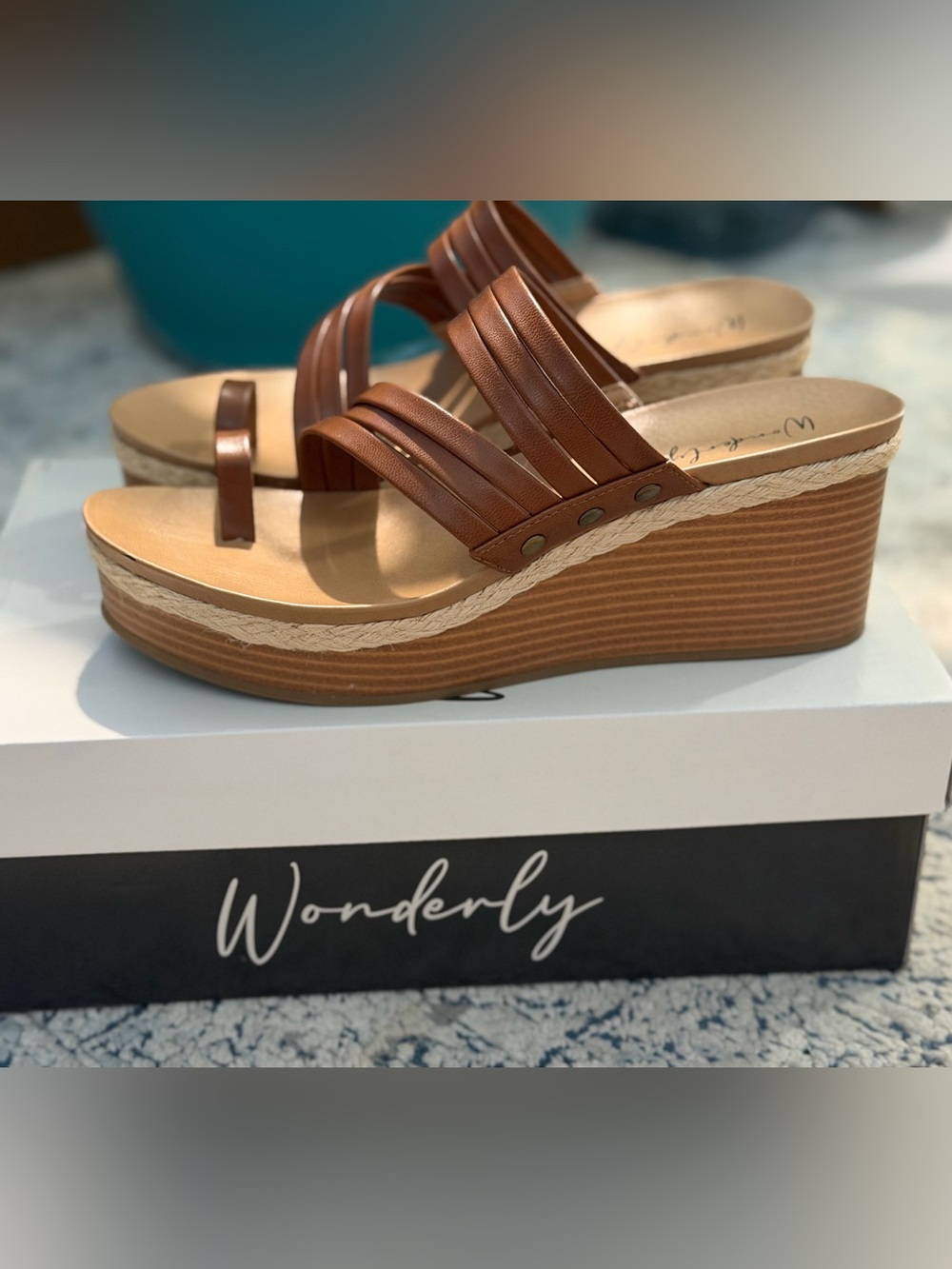 Wonderly Libby Wedge Sandals - size 8.5